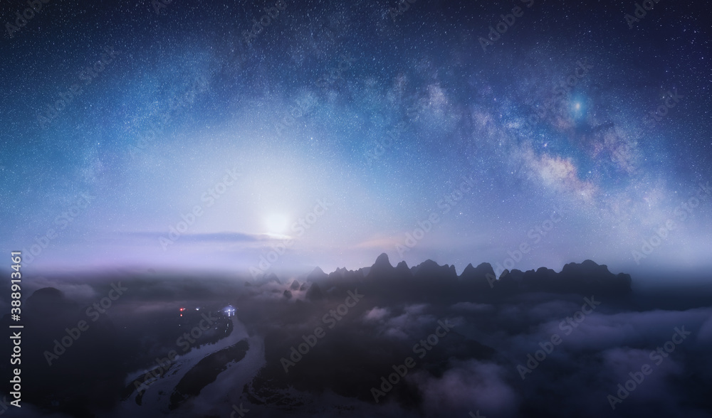 Guilin night starry sky photography pictures