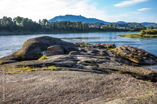 Monument of nature-Stone of love. The Village Of Turochak, Altai Republic photo