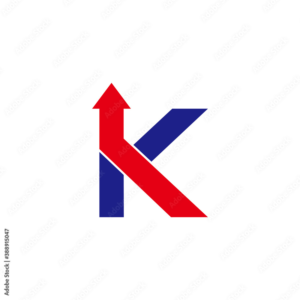letter k geometric movement arrow logo vector letter k geometric movement arrow logo vector