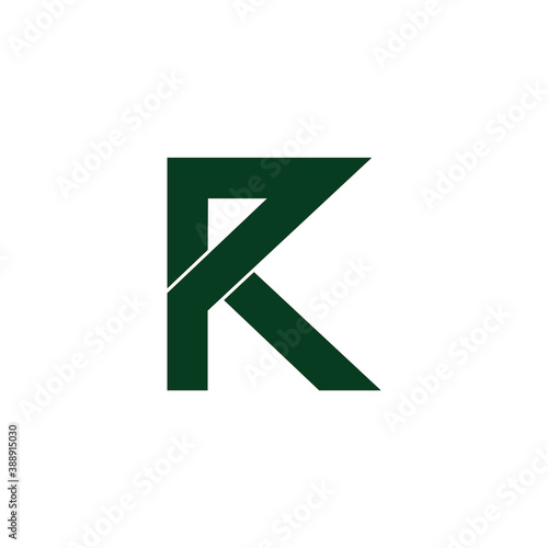 abstract letter rk simple geometric line logo vector