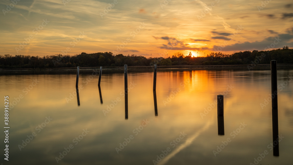 sunset on the lake