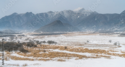 Snow scenery photography on the mountain in winter
