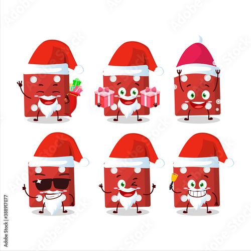 Canvas Print Santa Claus emoticons with red dice cartoon character