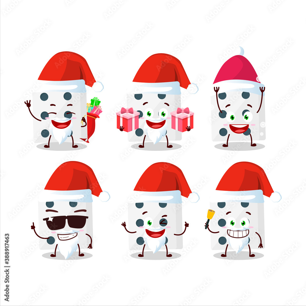 Santa Claus emoticons with white dice cartoon character Santa Claus emoticons with white dice cartoon character
