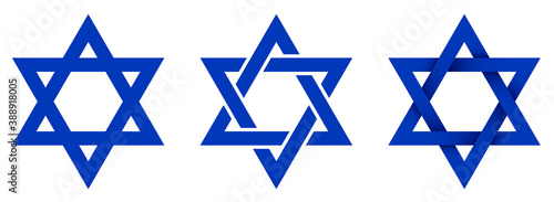Star of David symbol. Hexagonal star of national flag of Israel. Vector