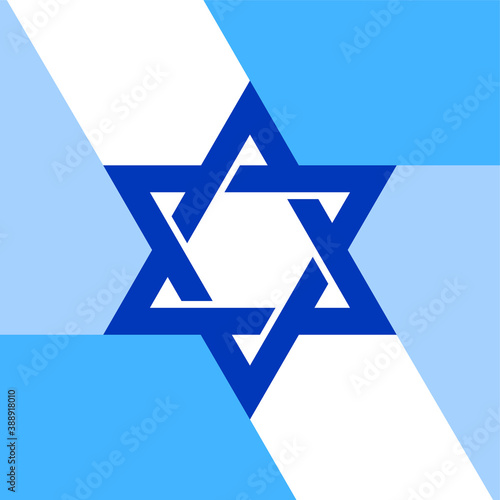 Star of David template for infographic. Hexagonal star of national flag of Israel. Vector