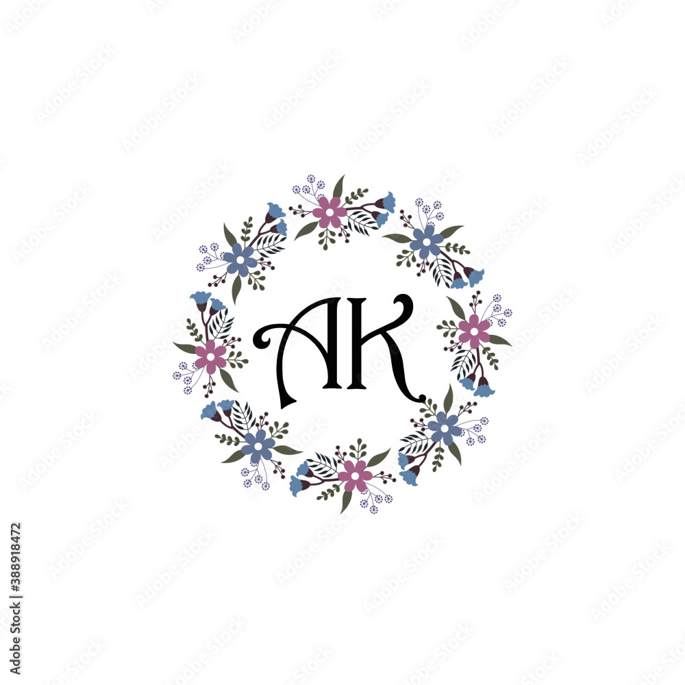 Initial AK Handwriting, Wedding Monogram Logo Design, Modern Minimalistic and Floral templates for Invitation cards Initial AK Handwriting, Wedding Monogram Logo Design, Modern Minimalistic and Floral templates for Invitation cards
