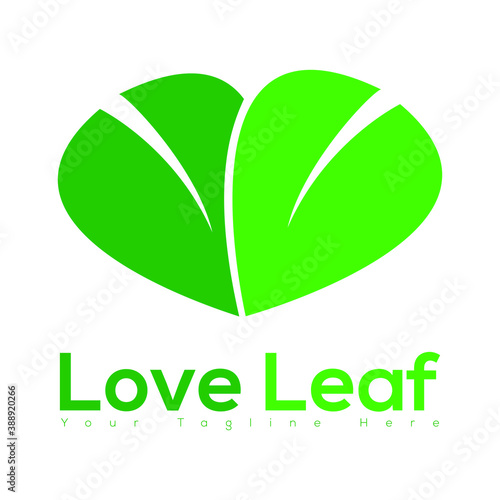 two leaf make a love logo