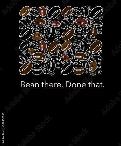 Here is a coffee bean themed illustration that is colorful and of a modern design. © Rob Goebel