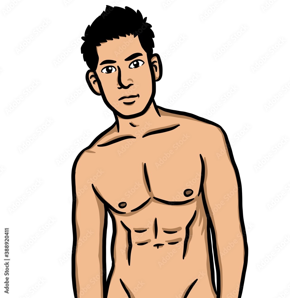 Fototapeta premium cartoon cute man on white background