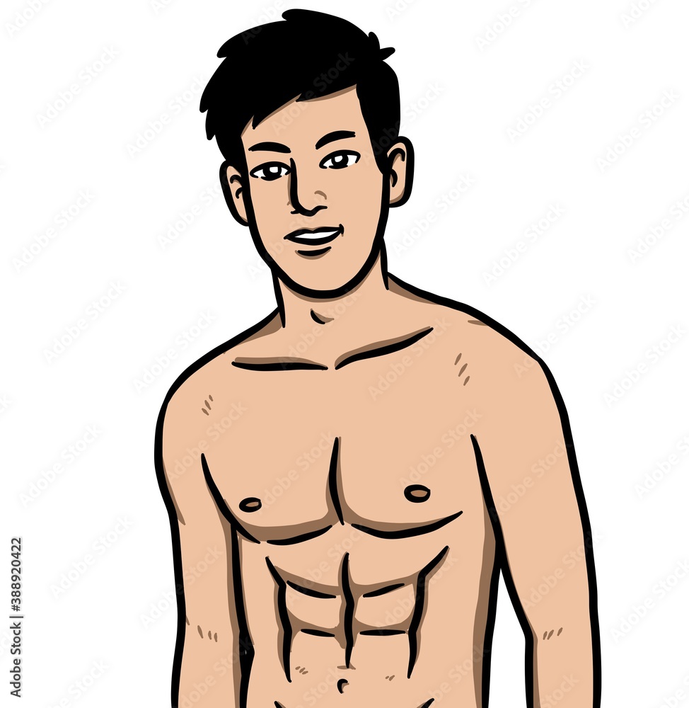 Fototapeta premium cartoon cute man on white background