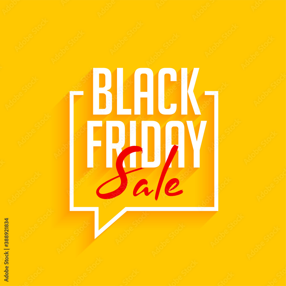 black friday sale yellow background with speech bubble