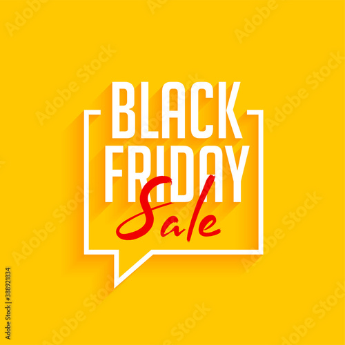 black friday sale yellow background with speech bubble