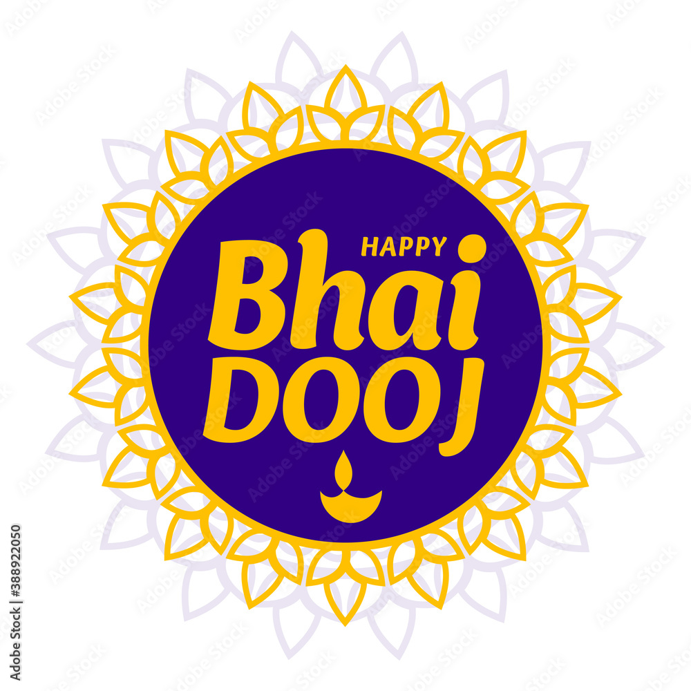 Happy bhai dooj traditional greeting card design Happy bhai dooj traditional greeting card design