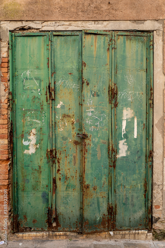 old rusty metal door