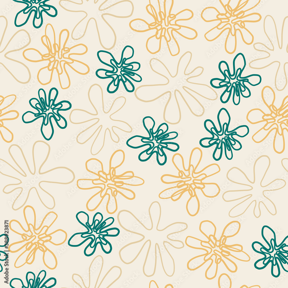 seamless nature pattern background with doodle flower seamless nature pattern background with doodle flower