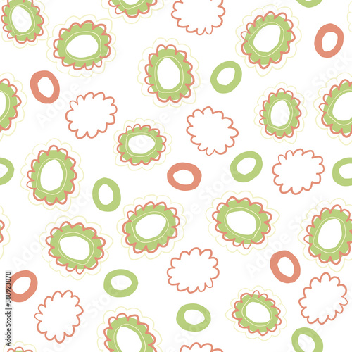 seamless nature pattern background with cute multicolour flower
