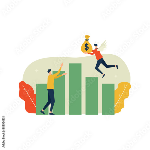 Businessman get investor, angel investor concept