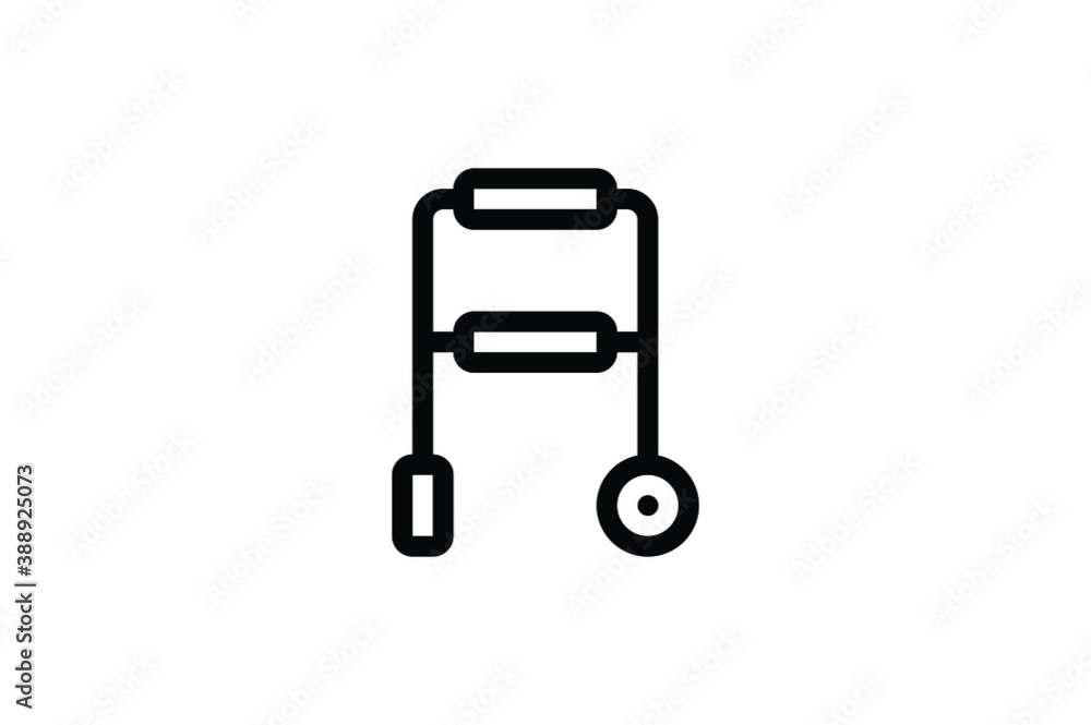 Physiotherapy Outline Icon - Walking Aid Physiotherapy Outline Icon - Walking Aid