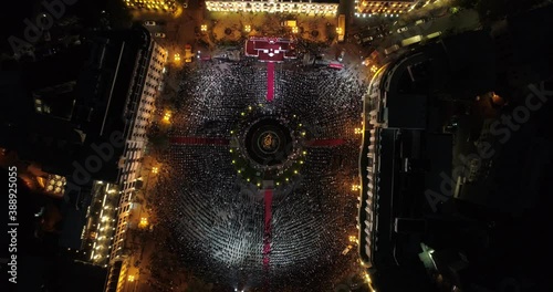 Aerial shot of United National Movement Political event in Tbilisi, Georgia. Manifestation, protesting government of Georgia photo