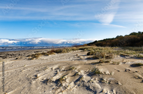 Baltic sea coast beach in the morning