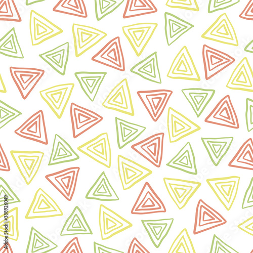 seamless multicolour pattern background with hand draw triangle shape
