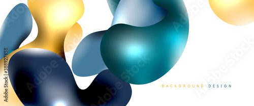 Bubbles abstract background. Liquid splashes on white vector template