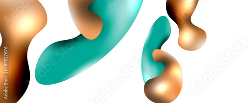 Bubbles abstract background. Liquid splashes on white vector template