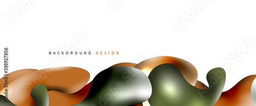 Bubbles abstract background. Liquid splashes on white vector template