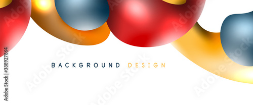 Bubbles abstract background. Liquid splashes on white vector template