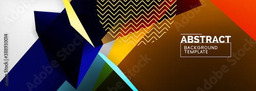 Low poly 3d geometric shapes, minimal abstract background. Vector illustrations for covers, banners, flyers and posters and other