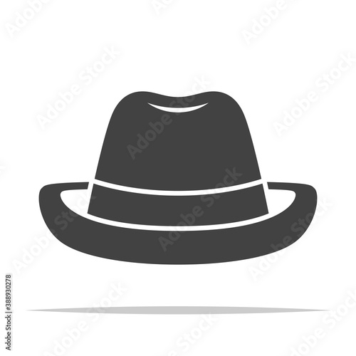 Fedora hat icon vector isolated