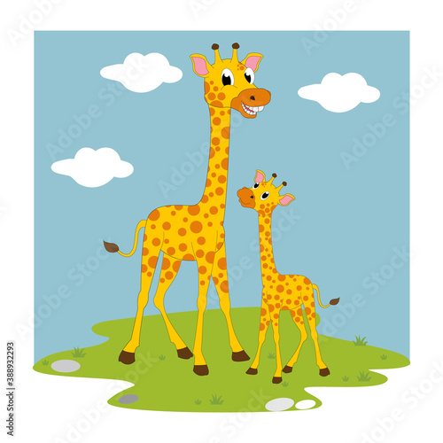 cute giraffe animal cartoon