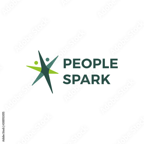 people spark health active logo vector icon illustration