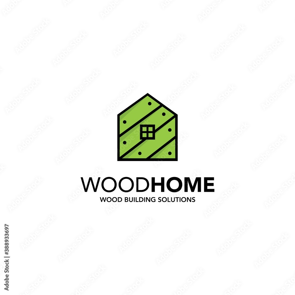 Obraz premium The logo design for a wooden house is unique and strong
