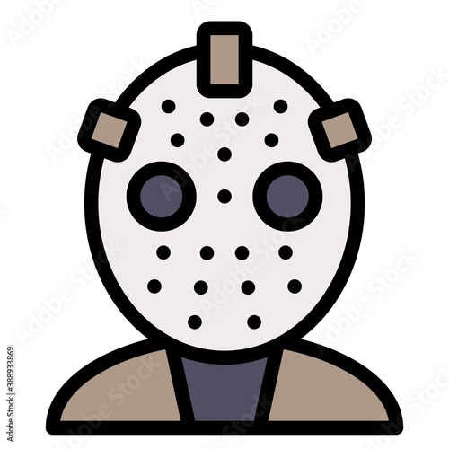 Masked murderer avatar, Halloween costume vector icon
