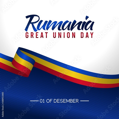Rumania Great Union Day Vector Illustration. Suitable for greeting card, poster and banner.