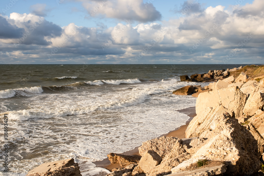 Destroyed forts on the strand of the baltic sea Destroyed forts on the strand of the baltic sea