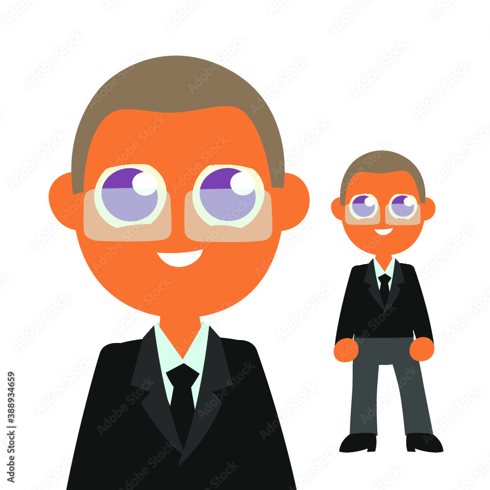 Boss, cartoon flat style male character, isolated abstract vector illustration. Design for stickers, logo, web and mobile app. Boss, cartoon flat style male character, isolated abstract vector illustration. Design for stickers, logo, web and mobile app.