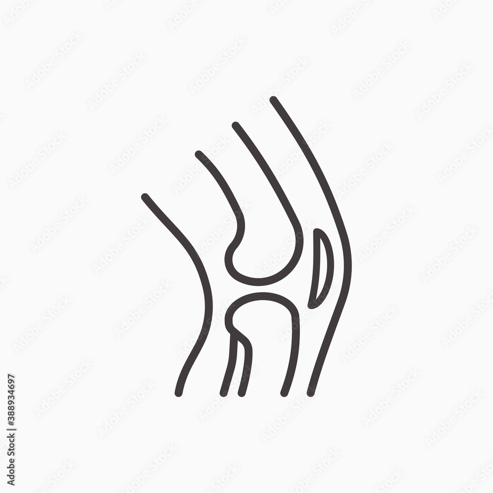 Obraz premium Knee line icon on white background.