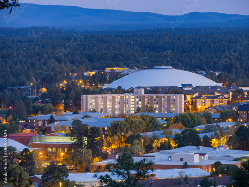 Evening high angle view of the Northern Arizona University photo