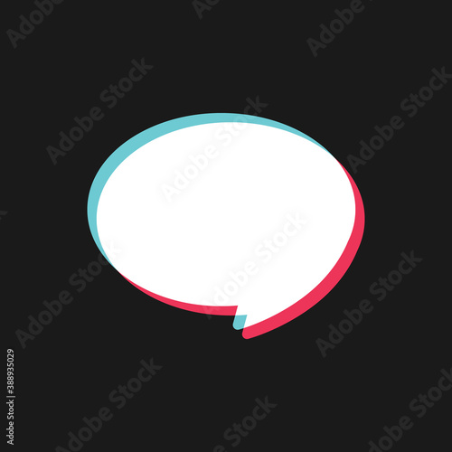 Glitch Chat bubble speech vector icon