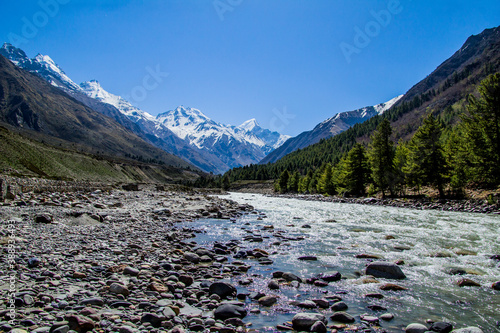 Beautiful River flowing though Chitkul 