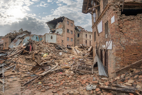 Obraz na plátně Sankhu village in Nepal which was damaged after the major earthquake on 25 April 2015