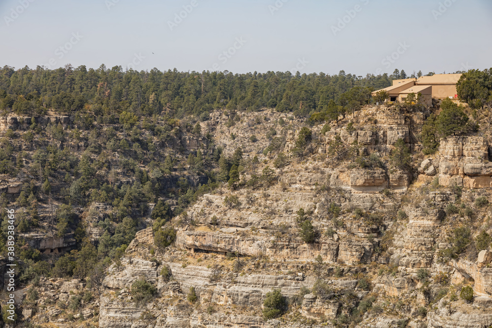 Sunny view of the Walnut Canyon National Monument
