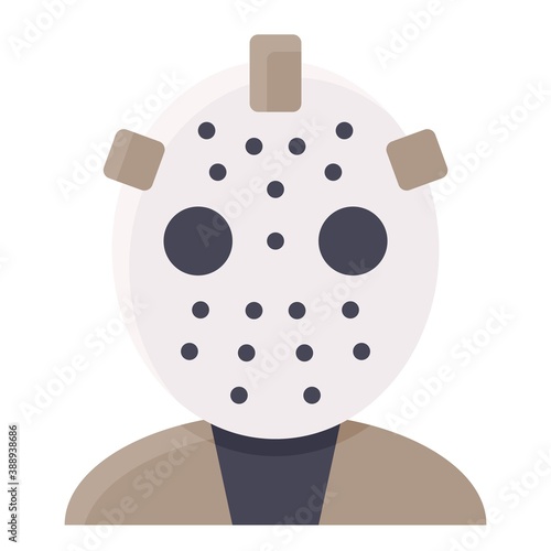 Masked murderer avatar, Halloween costume vector icon
