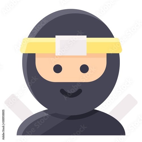 Ninja avatar, Halloween costume vector illustration