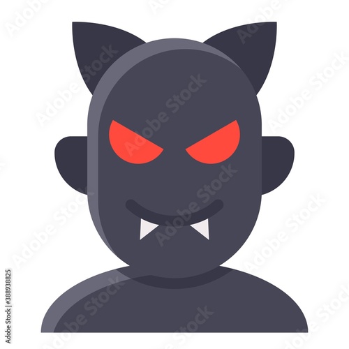 Demon avatar, Halloween costume vector illustration © lukpedclub
