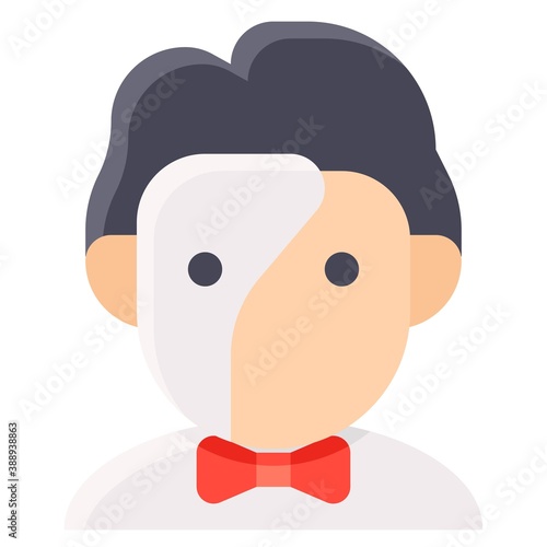 Masked man avatar, Halloween costume vector illustration