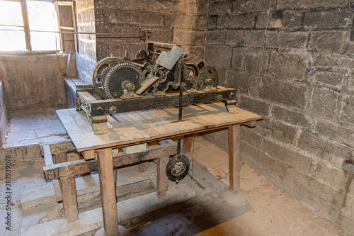 mechanism of the old clock of the church steeple